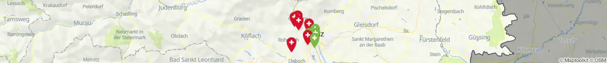 Map view for Pharmacies emergency services nearby Sankt Oswald bei Plankenwarth (Graz-Umgebung, Steiermark)